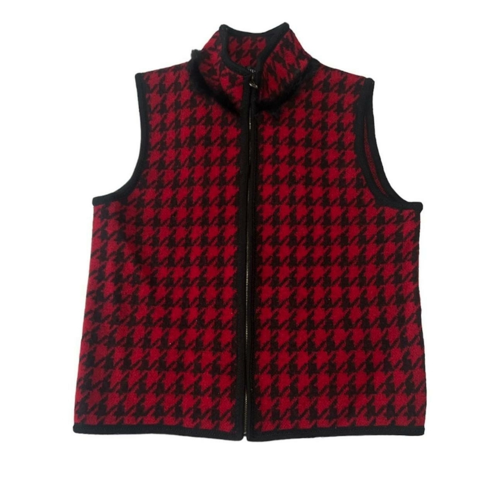 Vintage 90s retro punk houndstooth vest